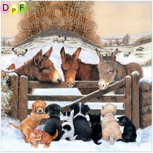 Load image into Gallery viewer, Dogs And Donkeys - Diy 5d Full Diamond Painting
