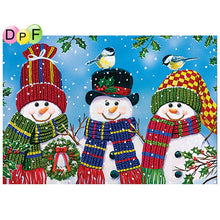 Load image into Gallery viewer, Funny Snowmans - DIY 5D Full Diamond Painting
