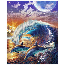 Load image into Gallery viewer, Dolphin Scenerys - DIY 5D Full Diamond Painting - diff. Variations
