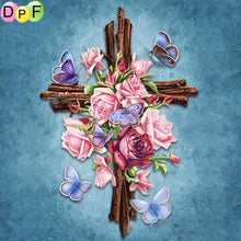 Load image into Gallery viewer, Flower Cross - DIY 5D Full Diamond Painting
