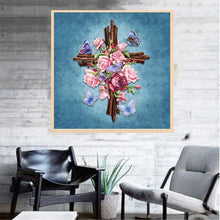 Load image into Gallery viewer, Flower Cross - DIY 5D Full Diamond Painting

