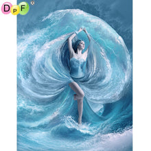 Load image into Gallery viewer, Water Lady - DIY 5D Full Diamond Painting
