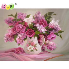 Load image into Gallery viewer, Lilac and Roses - DIY 5D Full Diamond Painting
