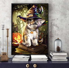 Load image into Gallery viewer, Halloween Cat - DIY 5D Full Diamond Painting
