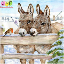 Load image into Gallery viewer, Donkeys In Conversation - DIY 5D Full Diamond Painting
