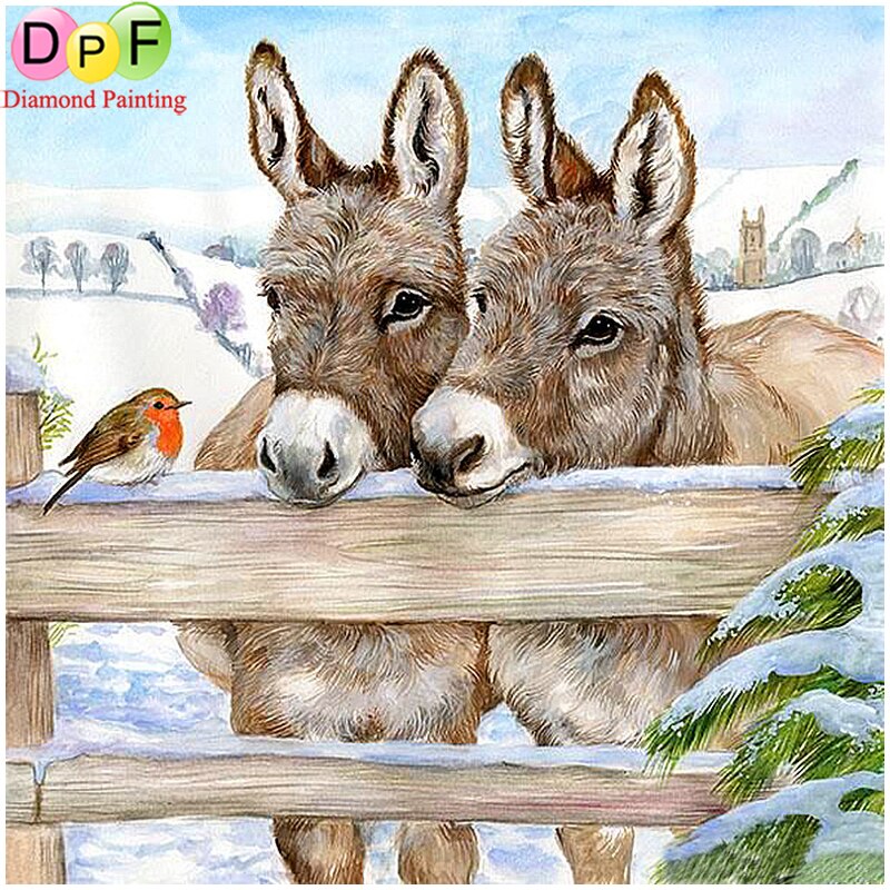 Donkeys In Conversation - DIY 5D Full Diamond Painting