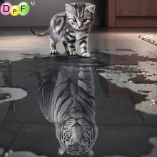 Load image into Gallery viewer, Cat To Tiger - DIY 5D Full Diamond Painting
