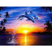 Load image into Gallery viewer, Dolphin Jump - DIY 5D Full Diamond Painting
