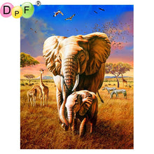 Load image into Gallery viewer, Elephant Family - DIY 5D Full Diamond Painting
