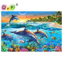 Load image into Gallery viewer, World Of Dolphins - DIY 5D Full Diamond Painting
