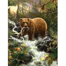 Load image into Gallery viewer, Fishing Bear - DIY 5D Full Diamond Painting
