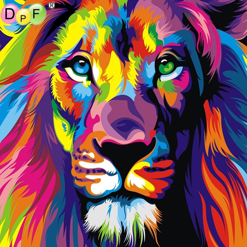 Colorful Lion - DIY 5D Full Diamond Painting