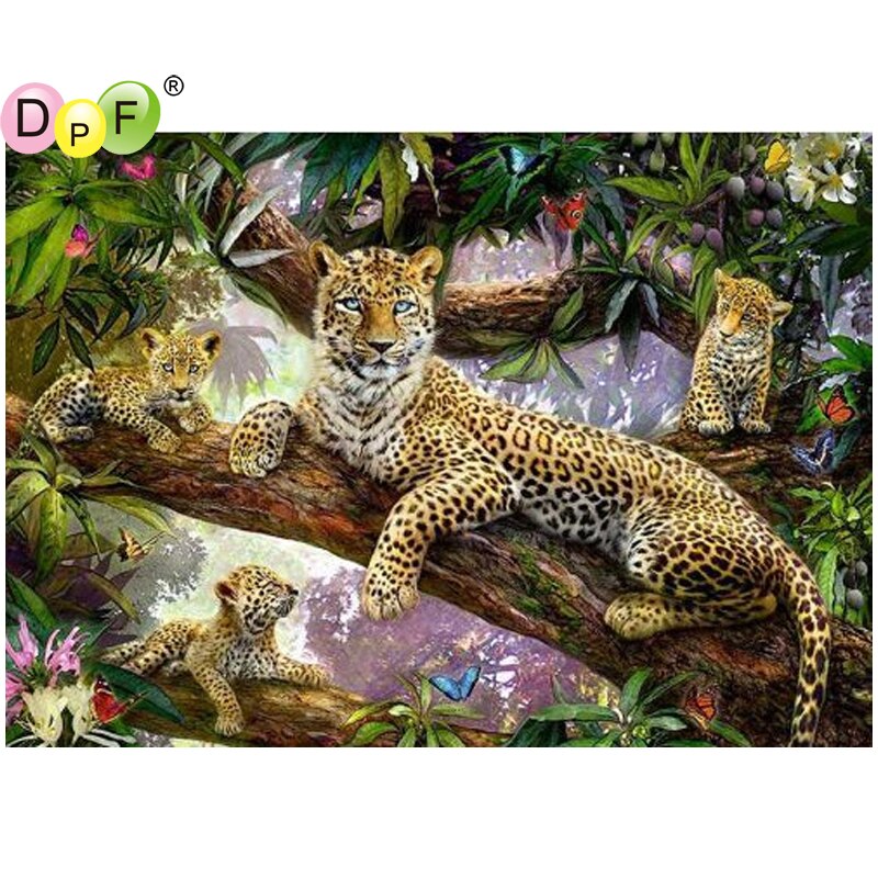 Leopard Family - DIY 5D Full Diamond Painting