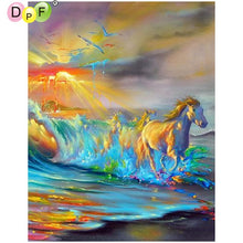 Load image into Gallery viewer, Horse In The Waves - DIY 5D Full Diamond Painting

