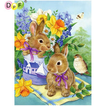 Load image into Gallery viewer, Sweet Rabbit Eastern - DIY 5D Full Diamond Painting

