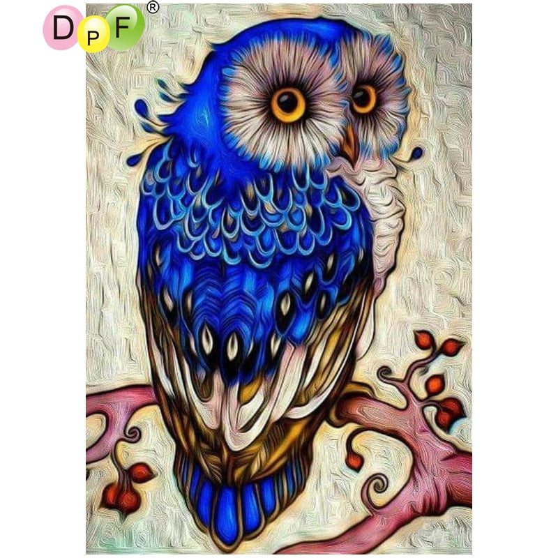 Blue Owl - DIY 5D Full Diamond Painting