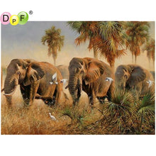 Load image into Gallery viewer, Elephants Moving - DIY 5D Full Diamond Painting
