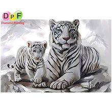 Load image into Gallery viewer, White Tigers - DIY 5D Full Diamond Painting
