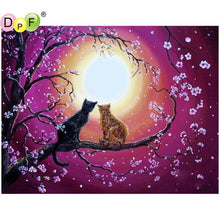 Load image into Gallery viewer, Cats Cherry Blossom - DIY 5D Full Diamond Painting
