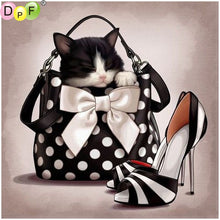 Load image into Gallery viewer, Shopping Cat - DIY 5D Full Diamond Painting
