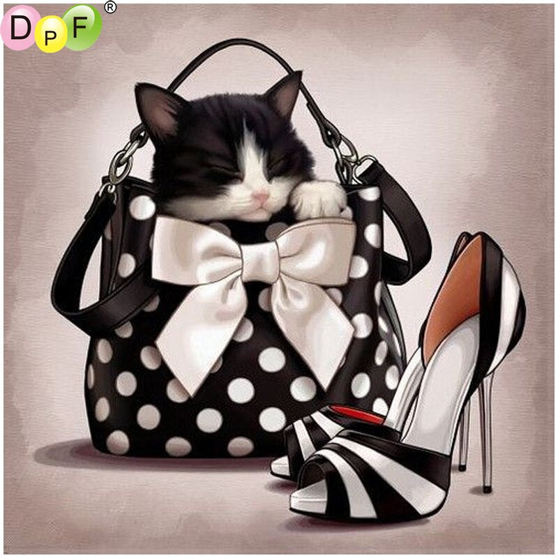 Shopping Cat - DIY 5D Full Diamond Painting