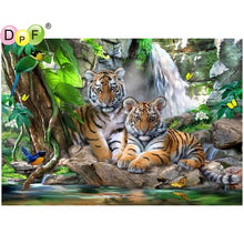 Load image into Gallery viewer, The Tiger Family - DIY 5D Full Diamond Painting
