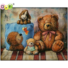 Load image into Gallery viewer, Teddy Family - DIY 5D Full Diamond Painting
