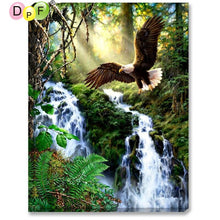 Load image into Gallery viewer, Waterfalls And Eagle - DIY 5D Full Diamond Painting
