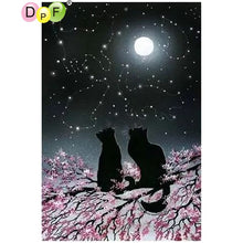 Load image into Gallery viewer, Black Cats Night - DIY 5D Full Diamond Painting
