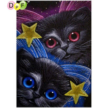 Load image into Gallery viewer, Two black cat -DIY 5D Full Diamond Painting
