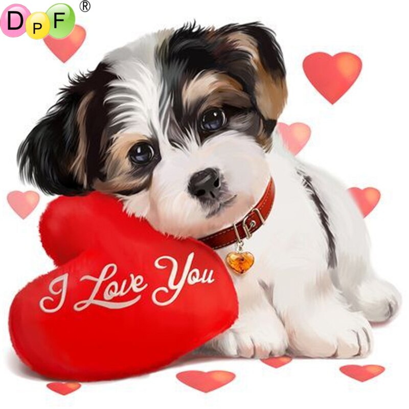 The Puppy Love - DIY 5D Full Diamond Painting