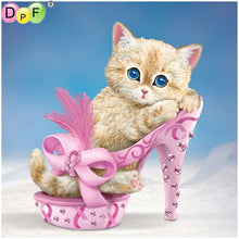 Load image into Gallery viewer, Cat In High Heels - DIY 5D Full Diamond Painting
