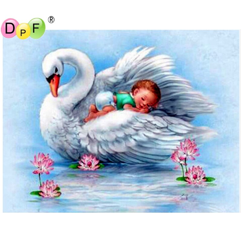 Lovely Baby White Swan - Diy 5d Full Diamond Painting