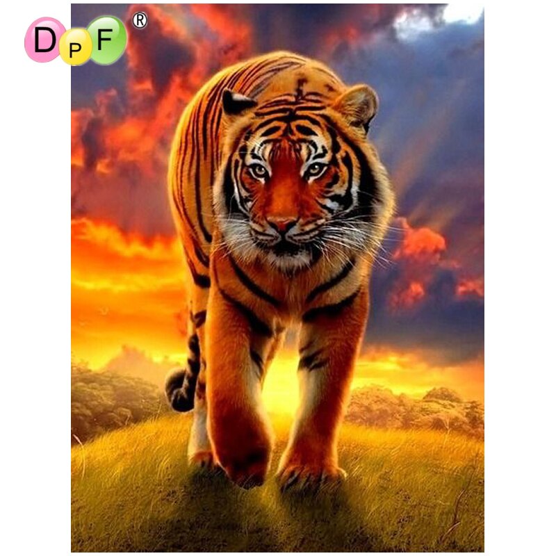 Sunset Tiger - DIY 5D Full Diamond Painting