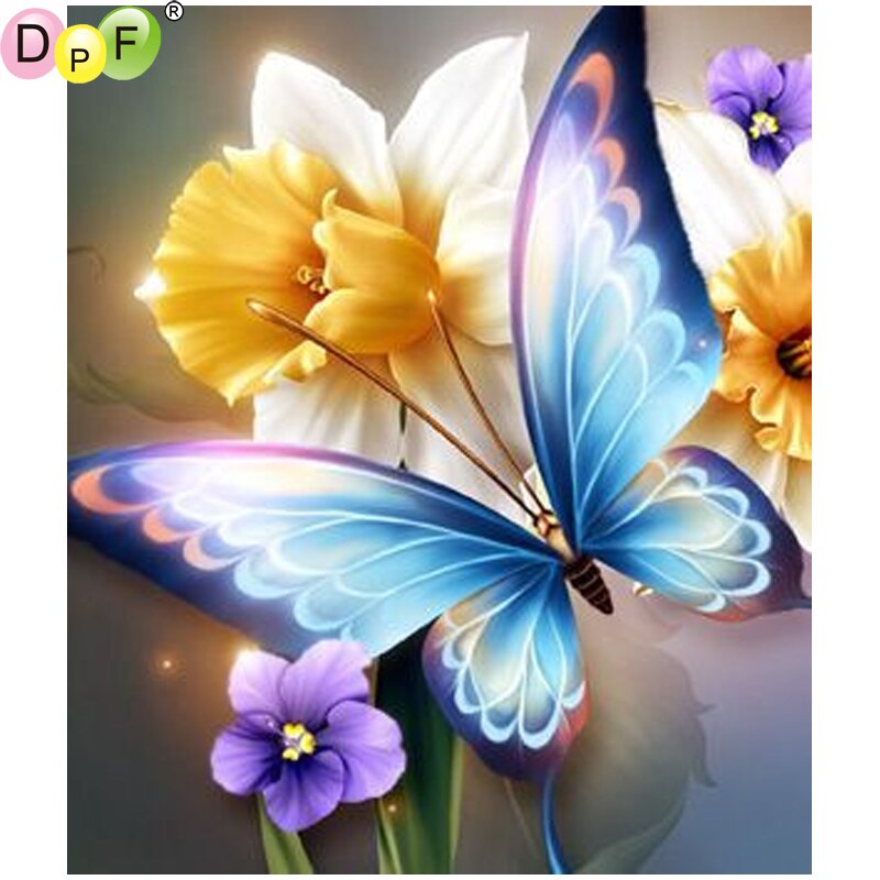 Flowers And Butterflies - Diy 5d Full Diamond Painting