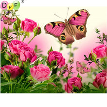 Load image into Gallery viewer, Roses And Butterfly - DIY 5D Full Diamond Painting
